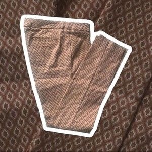 ADRIENNE VITTADINI Pants Slim Fit Mid-Rise Brown/Pink/White Zip Front Size 4